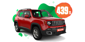Jeep Renegade Hafta İçi Günlük 439 TL, Hafta Sonu Günlük 469 TL! Araç Kiralama Kampanyası
