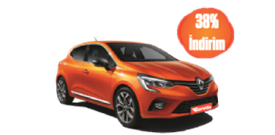 Renault Clio Benzinli, Otomatik Günlük %38 İndirimli! Araç Kiralama Kampanyası