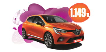 Renault Clio Benzinli, Manuel Günlük Sadece 1.149 TL! Araç Kiralama Kampanyası