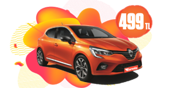 Renault Clio Hafta İçi Günlük 499 TL, Hafta Sonu Günlük 649 TL! Araç Kiralama Kampanyası