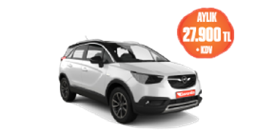 Opel Crossland Benzinli Otomatik Aylık 27.900 TL + KDV! Araç Kiralama Kampanyası