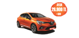 Renault Clio Benzinli Otomatik 12 Aylık 29.900 TL + KDV! Araç Kiralama Kampanyası