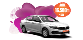 Fiat Egea Dizel Manuel Aylık 16.500 TL + KDV! Araç Kiralama Kampanyası