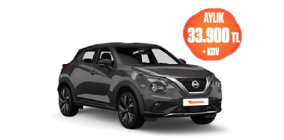 Nissan Juke Benzinli, Otomatik  Aylık   33.900 TL + KDV! Araç Kiralama Kampanyası