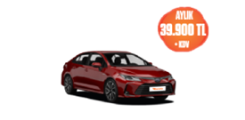 Toyota Corolla Hybrid, Otomatik 12 Aylık 39.900 TL + KDV!  Araç Kiralama Kampanyası