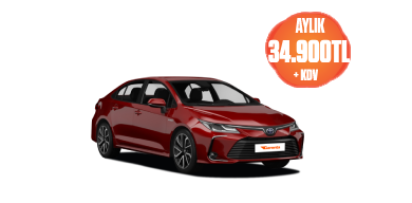 Toyota Corolla Hybrid, Otomatik Aylık 34.900 TL + KDV!  Araç Kiralama Kampanyası